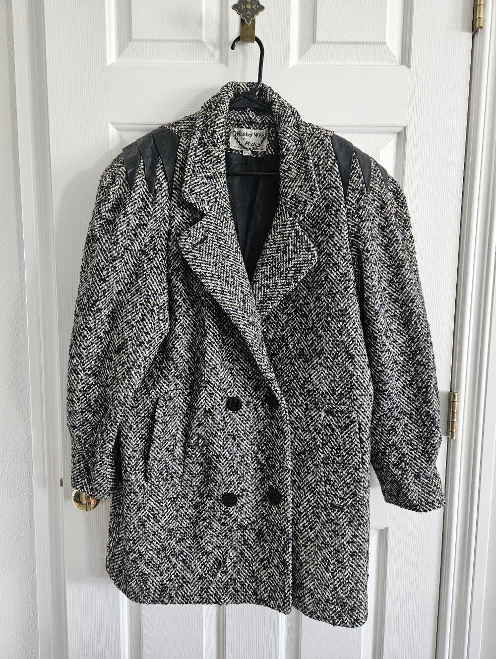 Vintage 80s Weather Wise By Micki Speckled Wool Blend Power Jacket